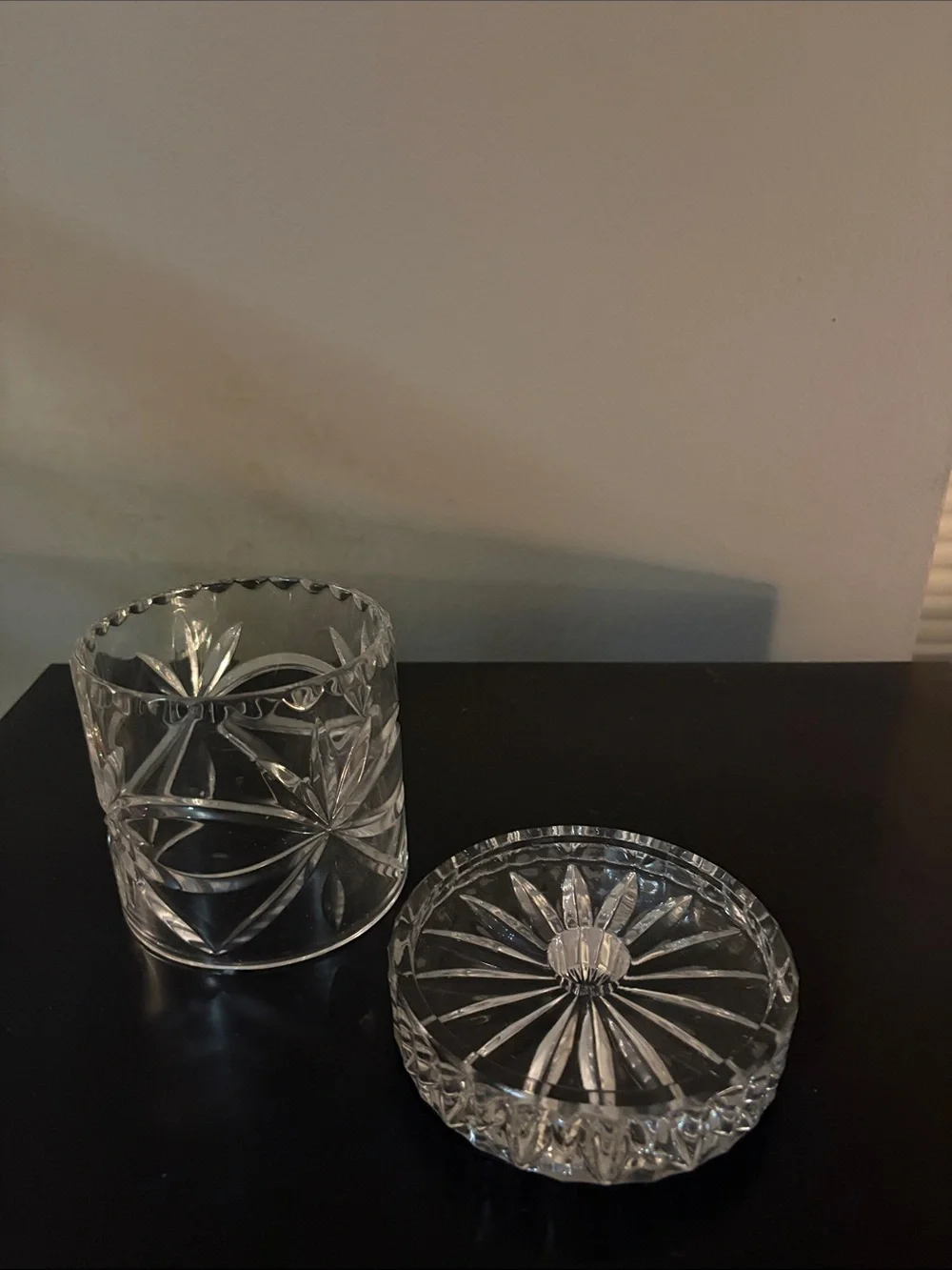 Cut Glass Crystal Candle Holder with Base